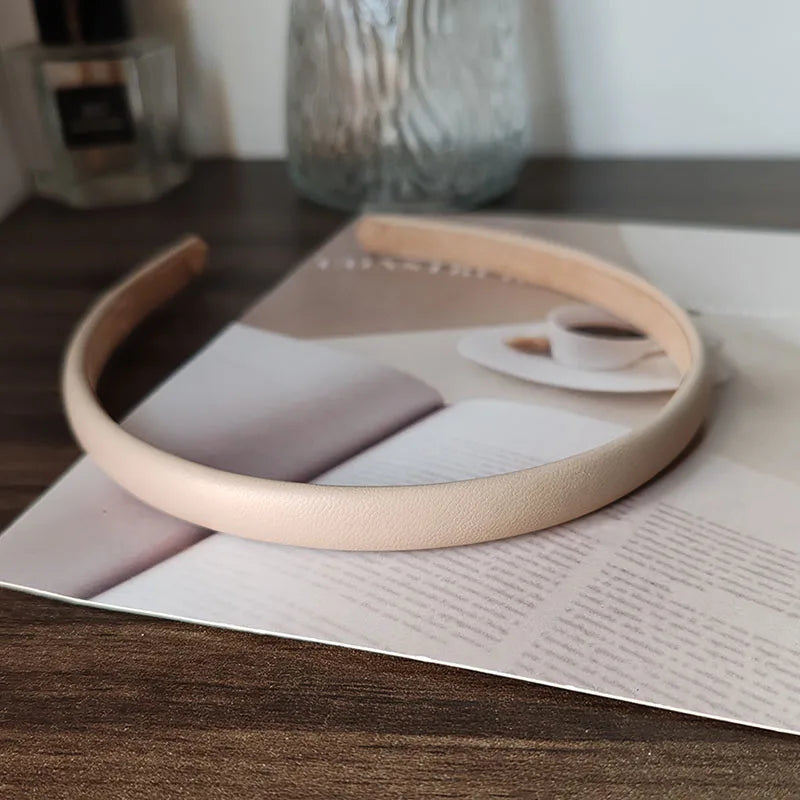 PU Solid Vintage Hair Band