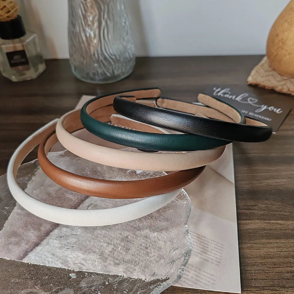 PU Solid Vintage Hair Band