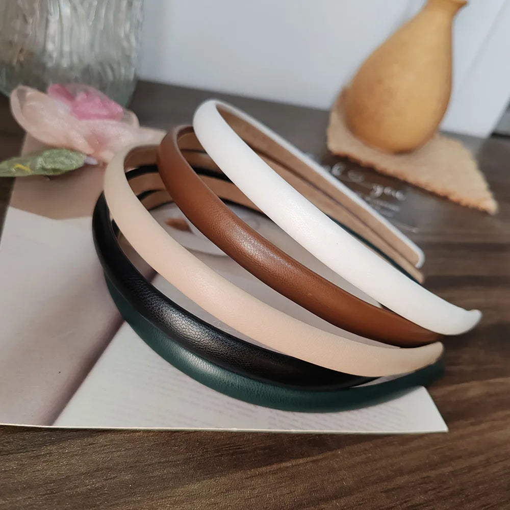 PU Solid Vintage Hair Band