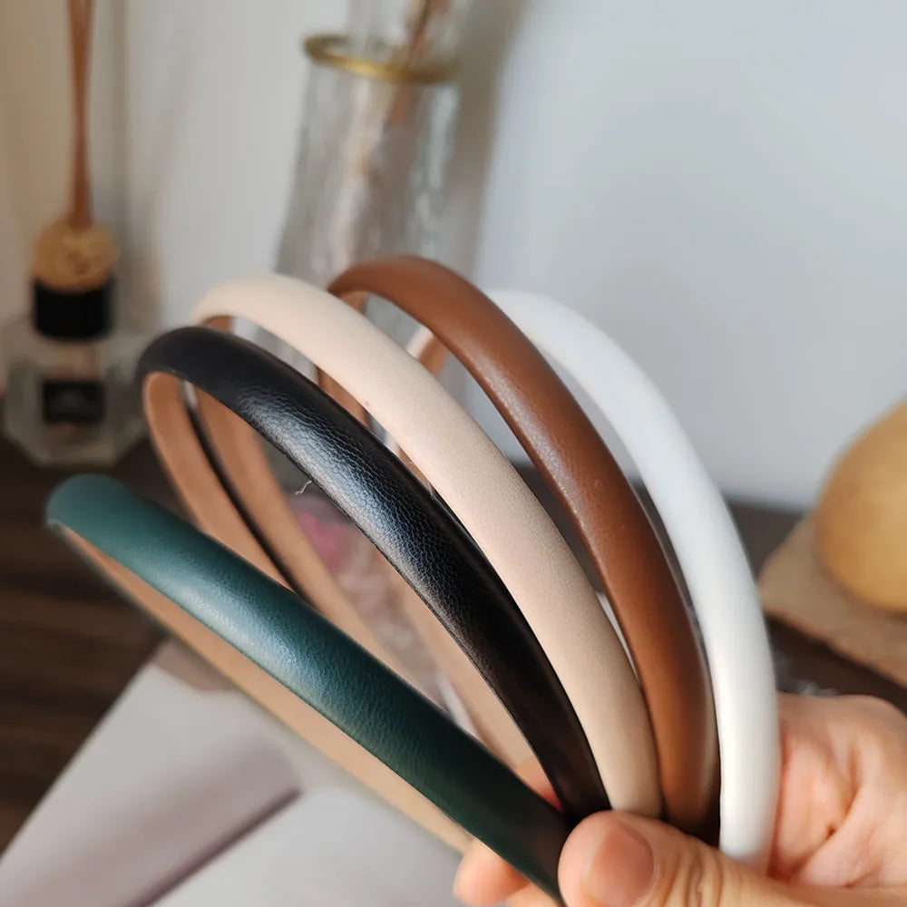 PU Solid Vintage Hair Band