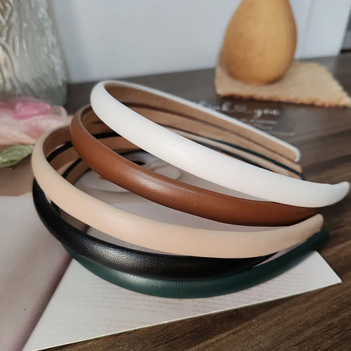 PU Solid Vintage Hair Band