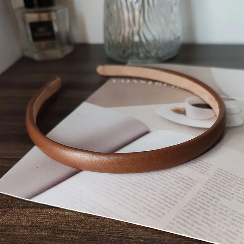 PU Solid Vintage Hair Band